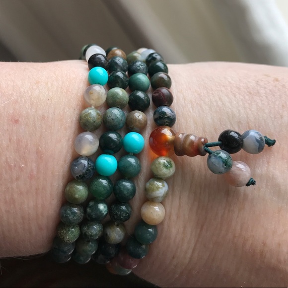 Mixed genuine Indian agate Mala necklace/bracelet - Picture 8 of 11